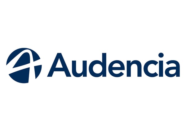 Audencia Business School emblem featuring the stylized letter 'A' in blue and a stylized representation of a compass rose in red, symbolizing direction and guidance in the world of business. The emblem is surrounded by the words 'Audencia Nantes School of Management' in bold, sans-serif fon